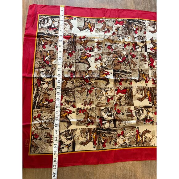 CLUB 7 Echo Equestrian Horse Silk Square Scarf Neck Tie Vintage - Picture 4 of 4